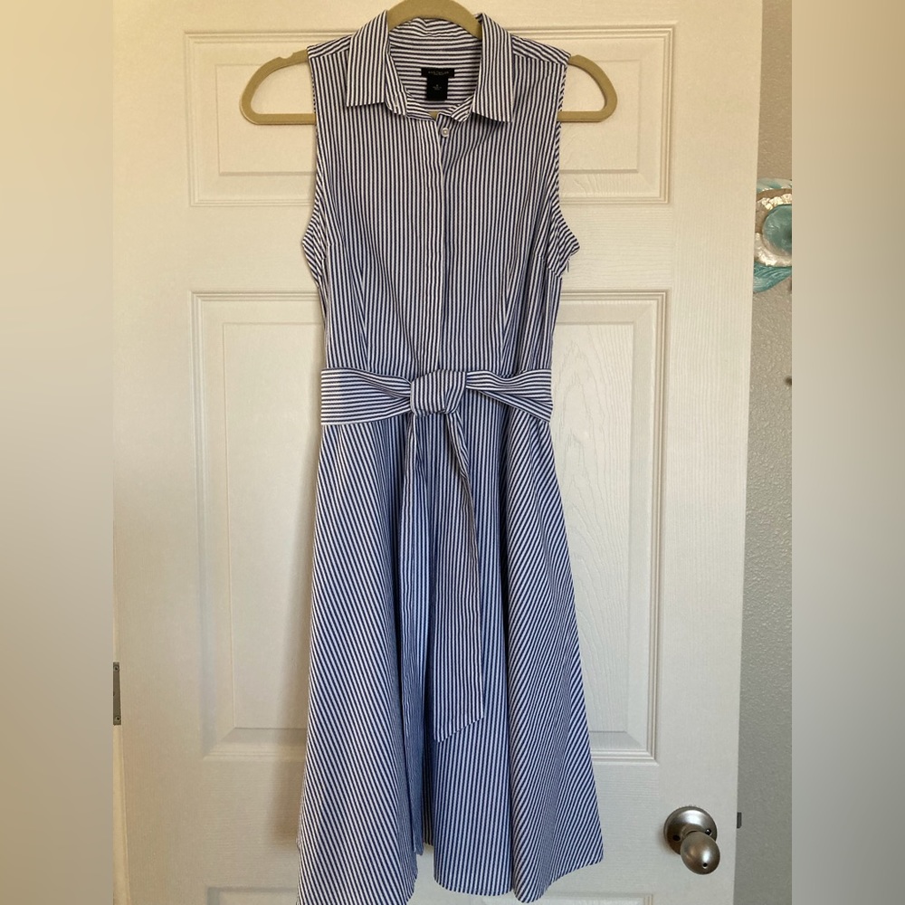 Ann Taylor blue and white striped dress, size 6